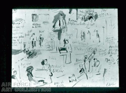 Sketches for - The Thanksgiving Day Service in Westminster Abbey 1944